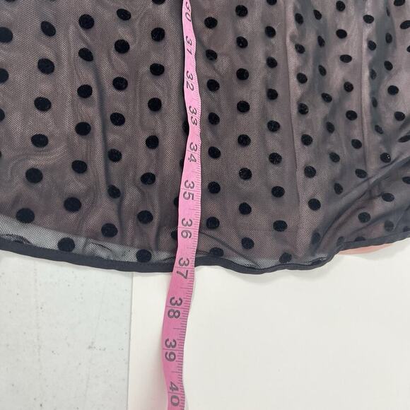 Motherhood Maternity Black Overlay Dress Size Large Polka Dot Party Stretch - Picture 10 of 10